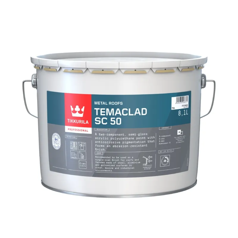 Temaclad SC 50 – ilgaamžiai dažai cinkuotoms stogo dangoms